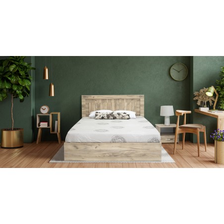 Colton Bed 150x190 cm MDF Grey Oak