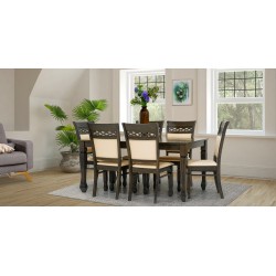 Delisa Table and 6 chairs Rubberwood Diana Color