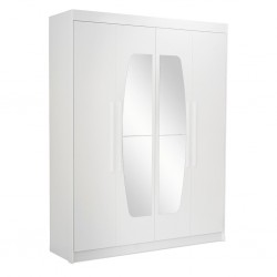 Orion Wardrobe 4 Doors White With Mirror