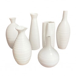 Mottled Stripes Set of 6 Ceramic Vase
