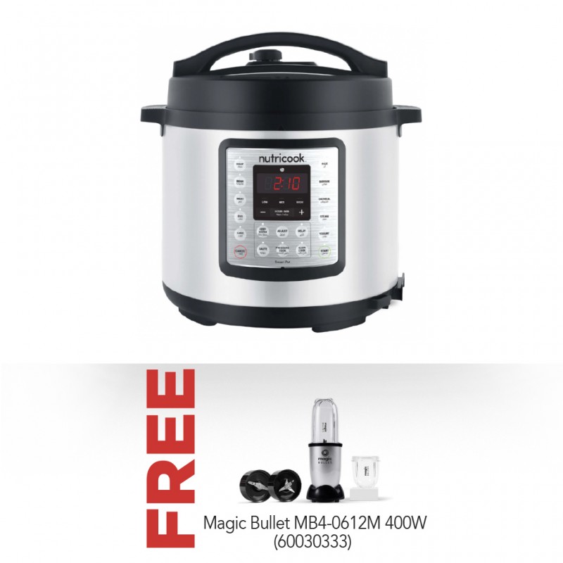 Nutricook NC-SP104A AL 6L 2YW Smart Pot Eko "O" & Free Magic Bullet MB4-0612M 400W Silver