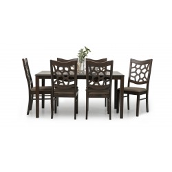 Ranger Table and 6 Chairs Rubberwood D.Walnut