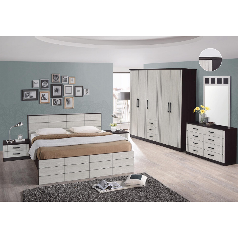 Indiana Bedroom Set 180x200 cm Wengue/Snow Oak PB "O"