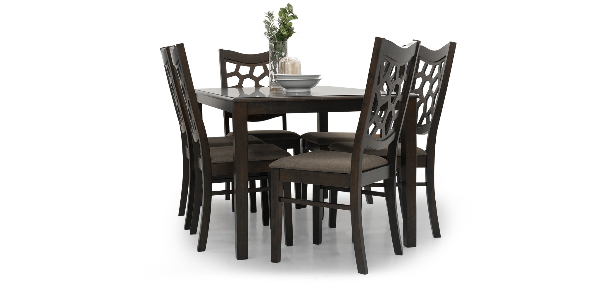 Ranger Table and 6 Chairs Rubberwood D.Walnut