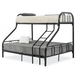 Zara Double Decker Bed 90x190 cm/150x190 cm Black In Metal Slats