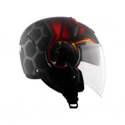 Axor Striker Cyborg Black/Red Open Face Helmet