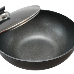 Concetto KR32 32cm Die Cast Wok With Glass Lid