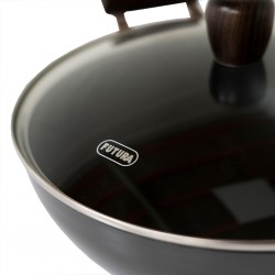 Futura INK50G 5L Induction Non Stick Deep Kadhai With Glass Lid - Flat Bottom