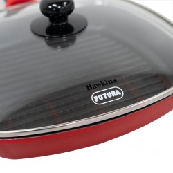 Hawkins DCGP30G 30cm Die Cast Non Stick Grill Pan With Glass Lid