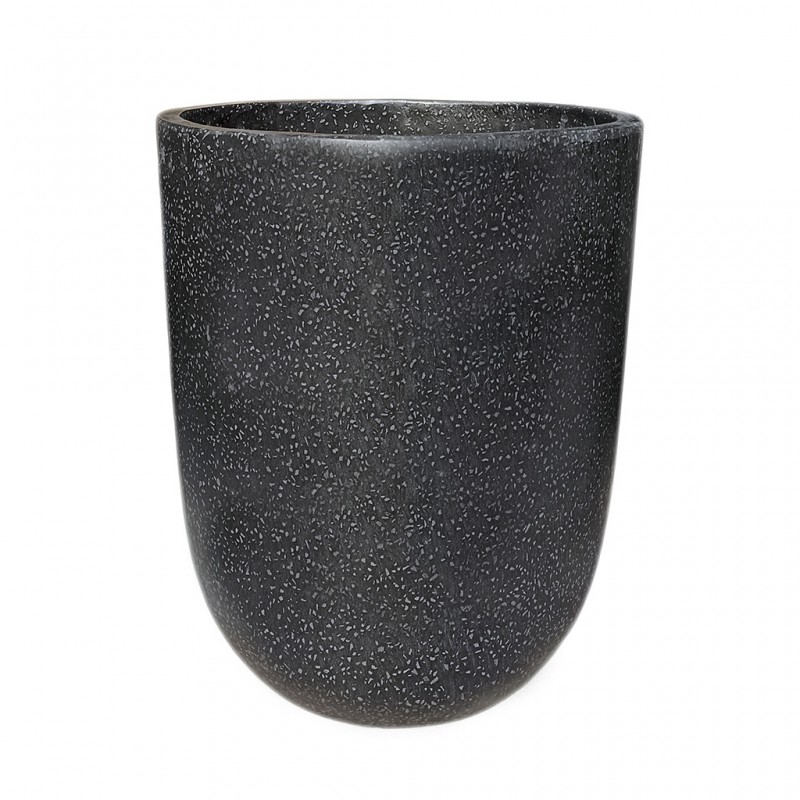Uca M Pot Black Terrazzo Cement Uca M Pot Black Terrazzo Cement