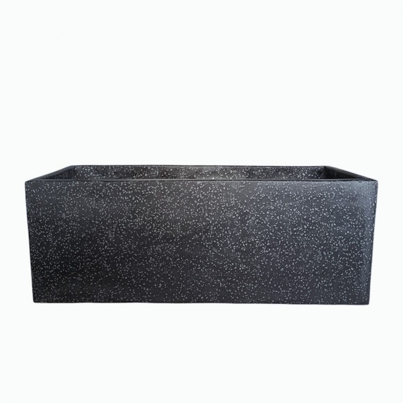 Chuna M Pot Black Terrazzo Cement
