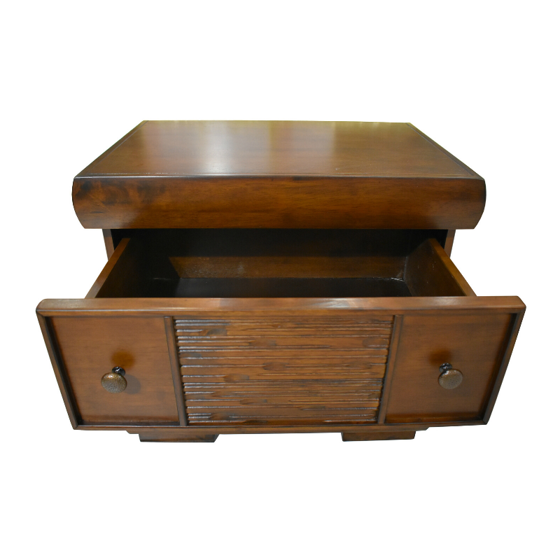 Saria Bedside Table Brown Rubberwood/MDF