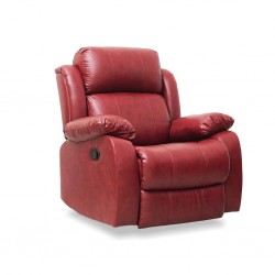 Vercelli Single Recliner in Red Leather Gel