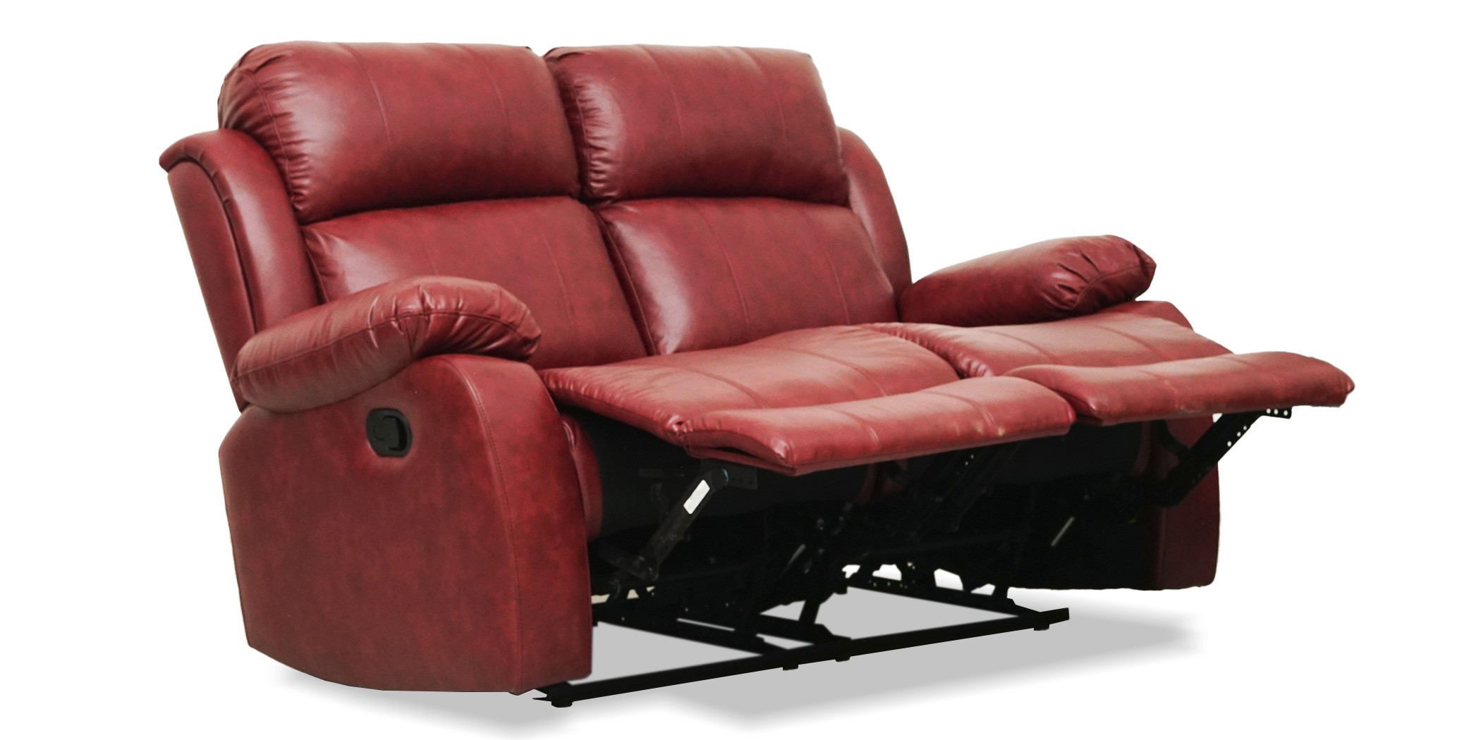 Vercelli Sofa 3+2 Fabric Red Leather Gel
