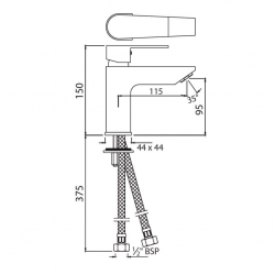 Jaquar Single Lever Extended Basin Mixer ARI-CHR-39023B
