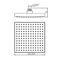 Jaquar Overhead Shower Square Shape Single Flow OHS-CHR-35497