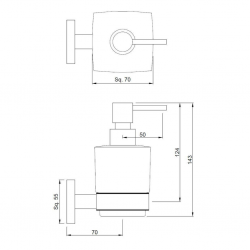 Jaquar Kubix Prime Soap Dispenser With Glassbottle AKP-CHR-35735P