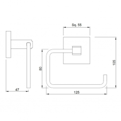 Jaquar Kubix Prime Toilet Roll Holder AKP-CHR-35751P