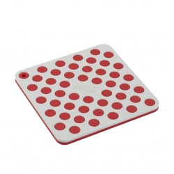 Joseph Joseph Duo 20163-JJ Spot-On Grey/Red Set Of 2 Silicone Square Trivets "O"