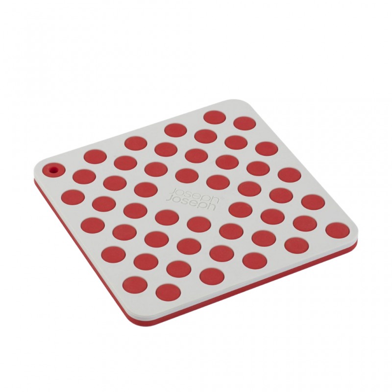 Joseph Joseph Duo 20163-JJ Spot-On Grey/Red Set Of 2 Silicone Square Trivets "O"