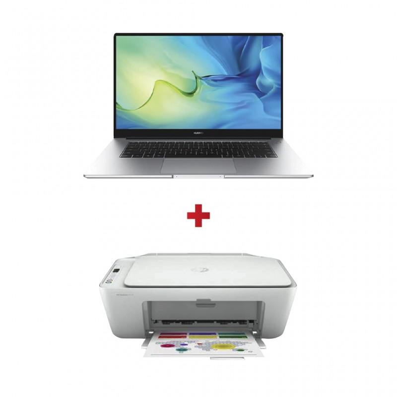 Huawei Matebook D 15 (11th Gen i3/8G/256GB) + HP DeskJet 2710 All-in-One Printer
