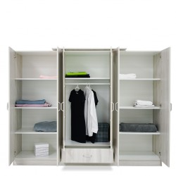 Grace Wardrobe 6 Doors MDF Grey