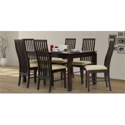 Caribean Table and 6 Chairs Rubberwood