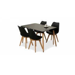 Adrian Table & 4 Chairs Black