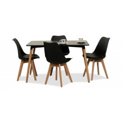 Adrian Table & 4 Chairs Black