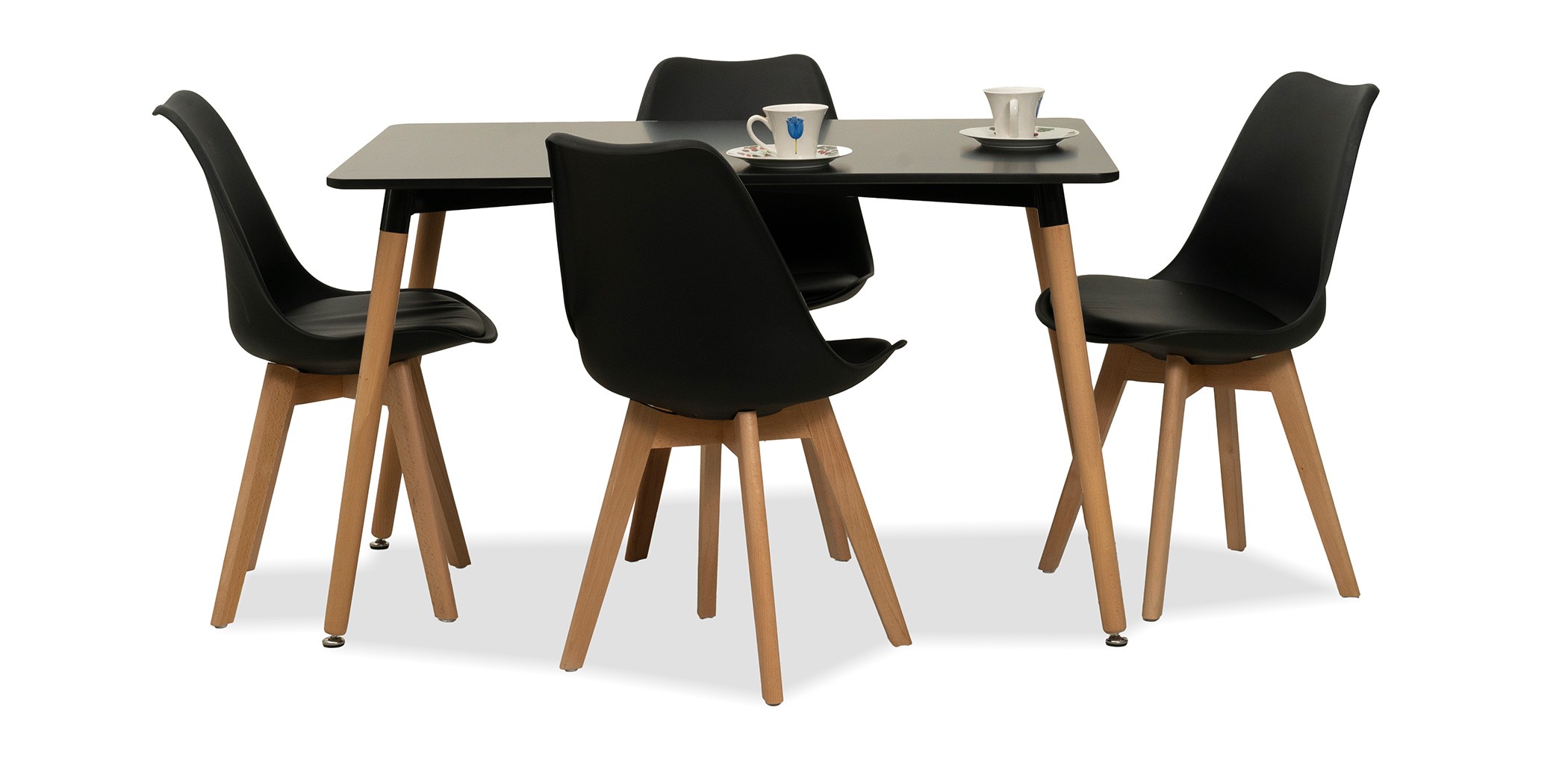 Adrian Table & 4 Chairs Black