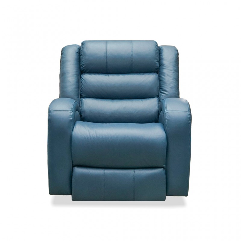 Veneto Single Recliner Blue Leather Gel