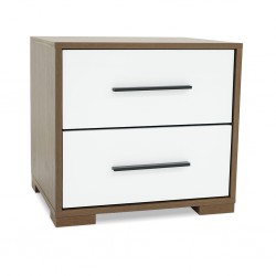 Cathalina Night Stand Walnut & White
