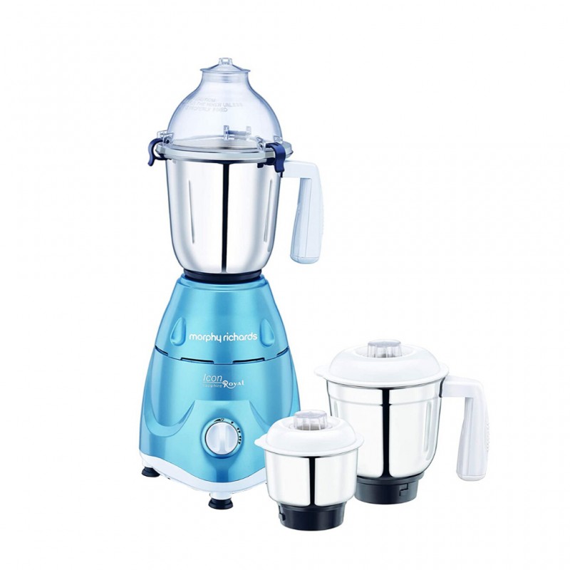 Morphy Richards Icon Royal Sapphire 600W 2YW Mixer Grinder - 3 Jars 5YW on Motor