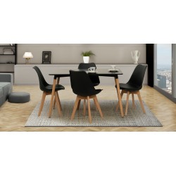 Adrian Table & 4 Chairs Black