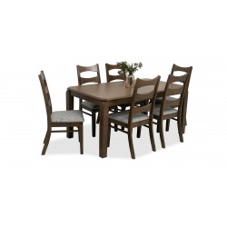 Titus Table and 6 Chairs Rubberwood Antique Nyatuh