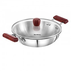 Hawkins SSD25G 2.5L/26cm Tri Ply S/S Deep Fry Pan With Glass Lid