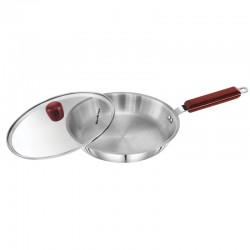 Hawkins SSF26G/26cm Tri Ply S/S Frying Pan With Glass Lid