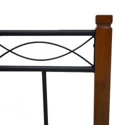 Darya Bed 150x190 cm Black Metal Rubberwood