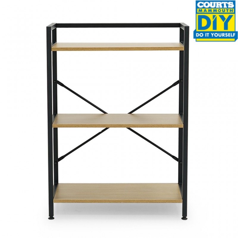 Aurora Shelving Unit 3 Tiers Particle Board & Metal