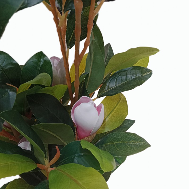 Ramo di Magnolia Finta MALBINE, Crema, 50cm, 6-10cm - Magnolia Artificiale - Fiori Artificiali