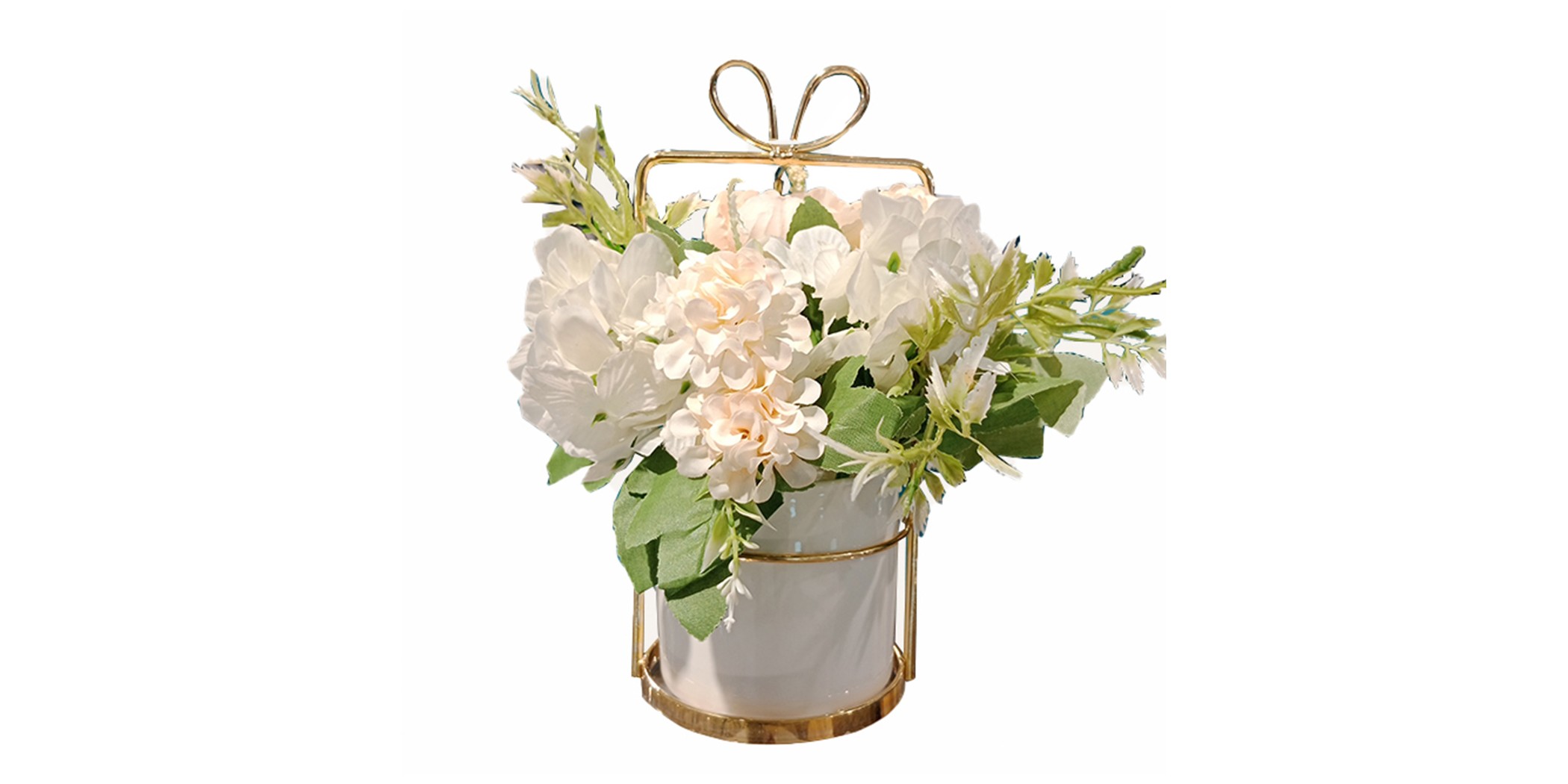 Faux plant flowers arrangement