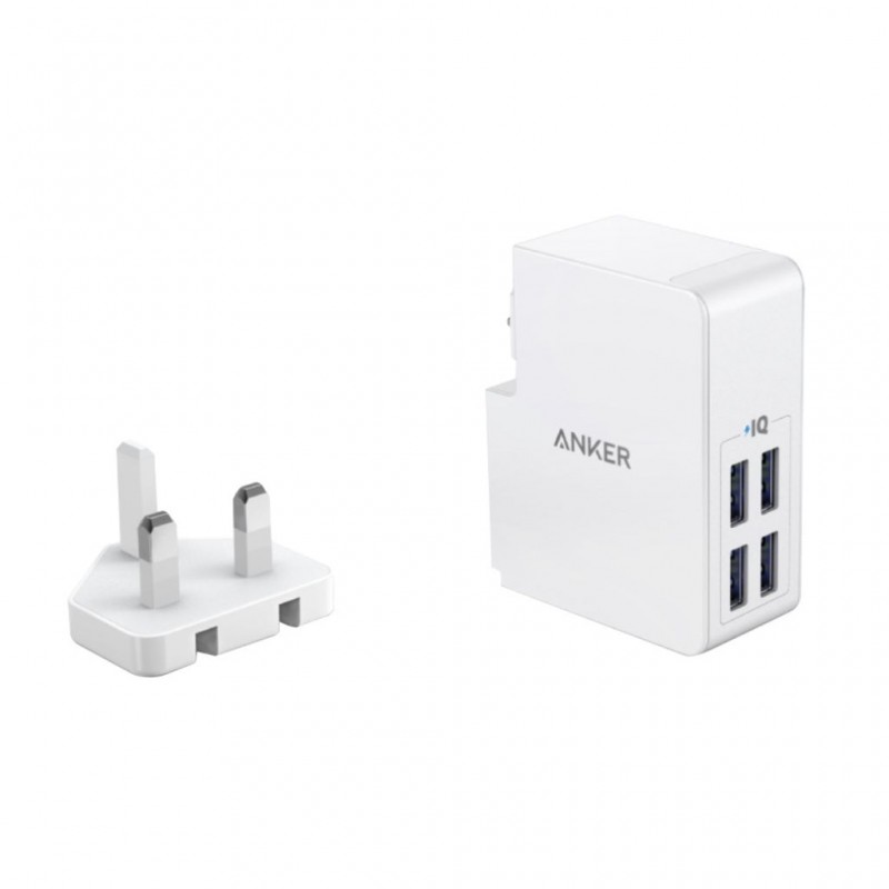 Anker PowerPort 4 Lite EU/ES/FR/ES+ UK White