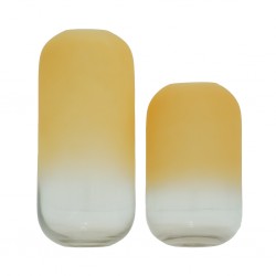 Gradient Scrub Light Yellow Glass Vase