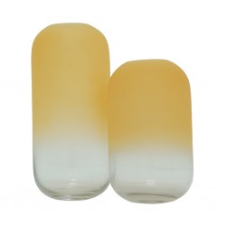 Gradient Scrub Light Yellow Glass Vase