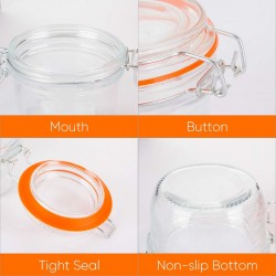 Zibo HM-2007 200ml Clear Glass Jar With Clip "O"