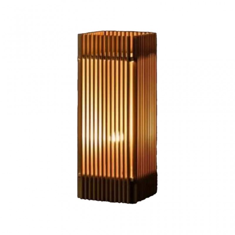 Rectangular Prism Bamboo Desk Lamp 13x13x33cm with Cable Ref CD-T060