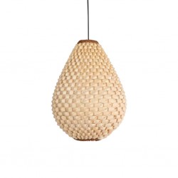 Oval Bamboo Pendant lamp 30x42cm with Cable