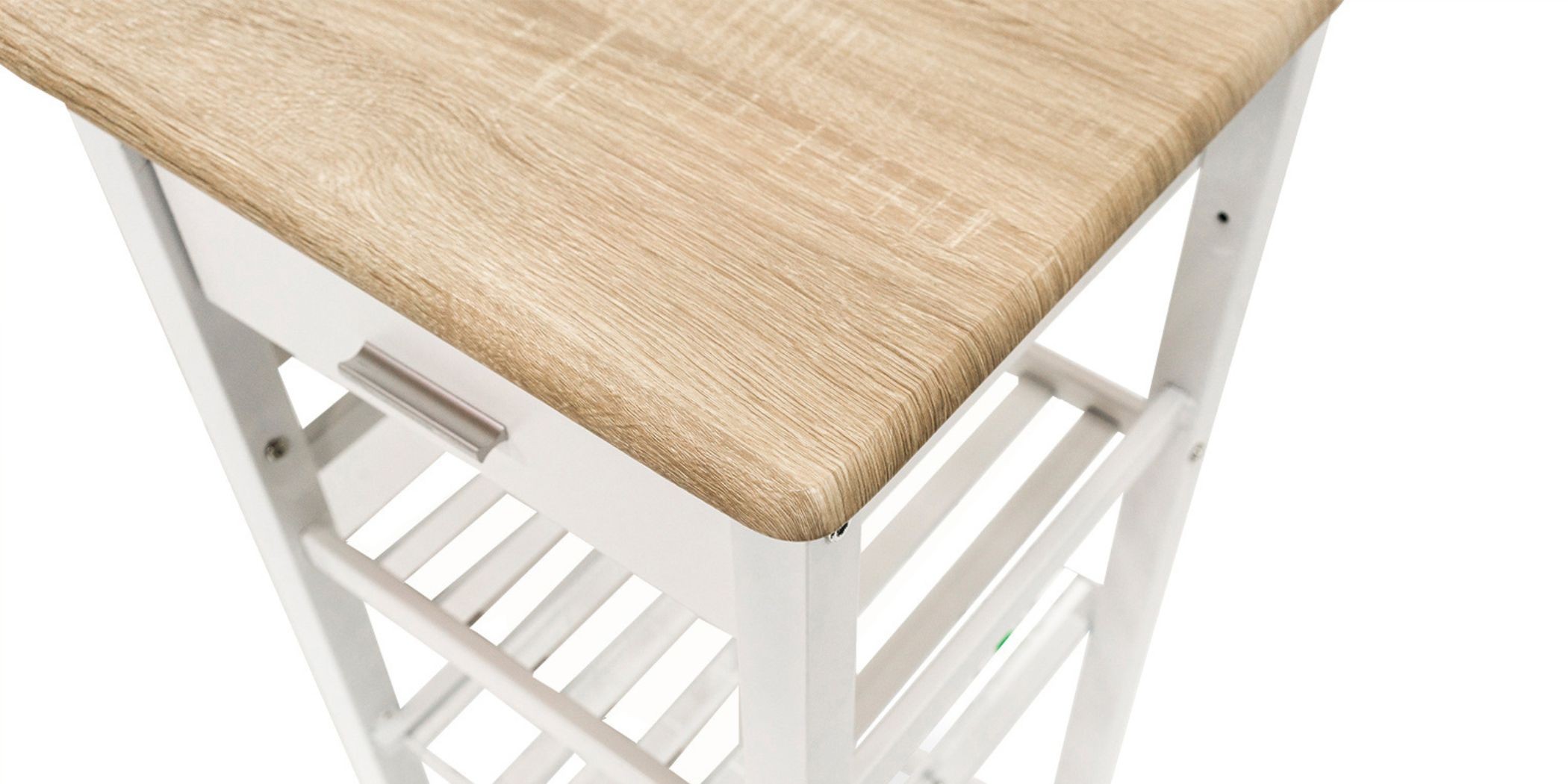 Terina Table and 2 Stools PVC/Melamine White