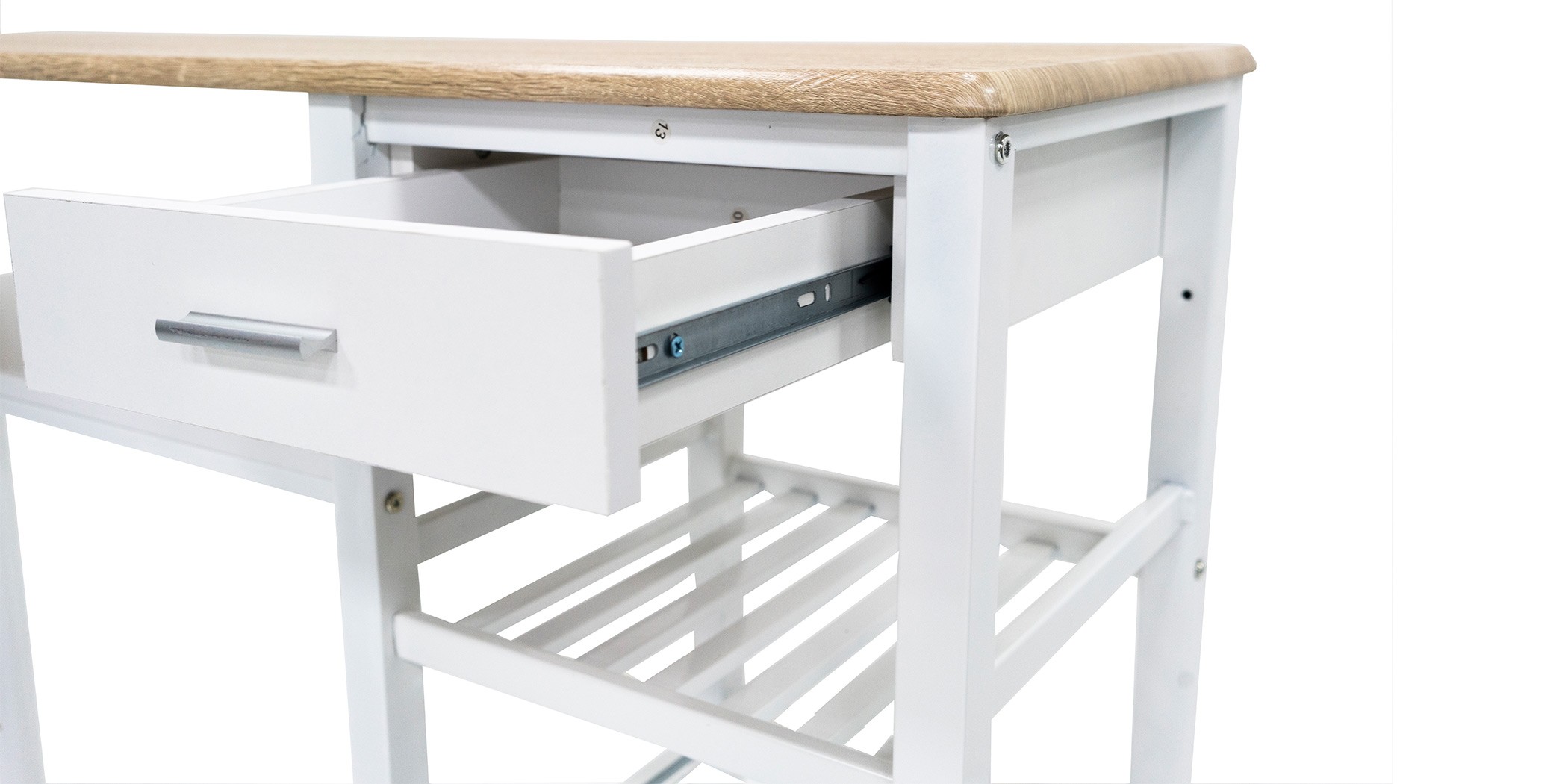 Terina Table and 2 Stools PVC/Melamine White