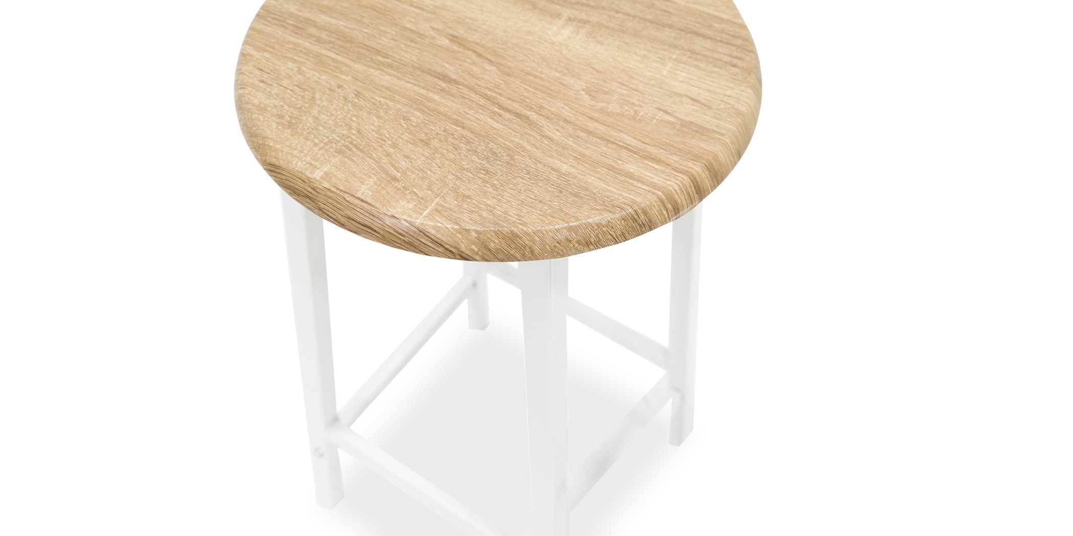 Terina Table and 2 Stools PVC/Melamine White